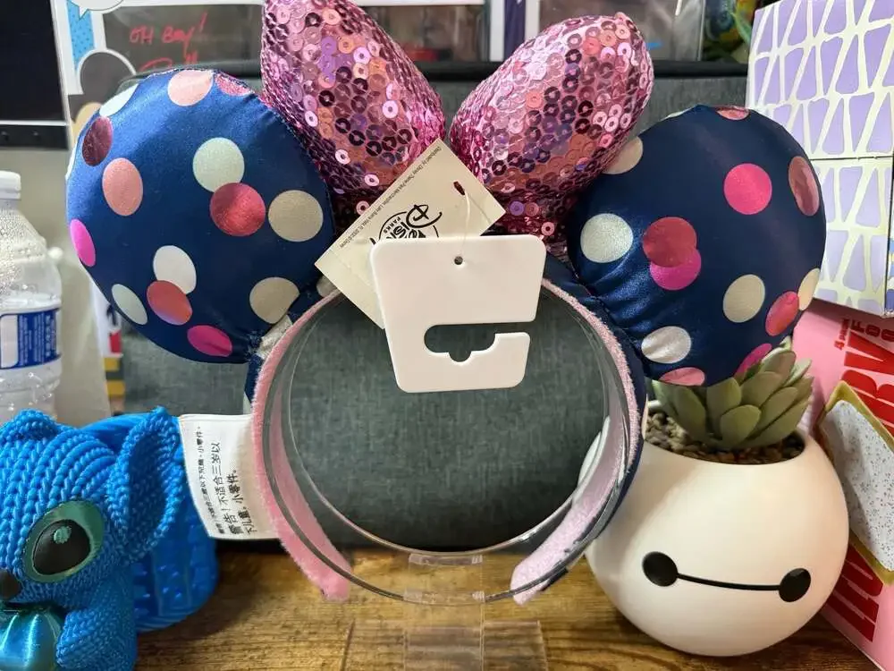 Disney Parks NWT Rock the Dots Navy Blue with Pink and White Polka Dot Ears